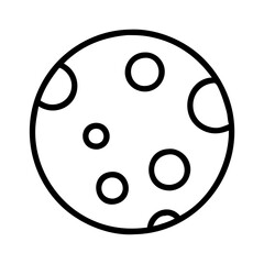 Full moon with craters vector illustration astronomy celestial body lunar surface space graphic icon