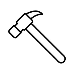Outline hammer tool icon vector illustration for construction renovation and carpentry work