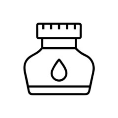 Vector ink bottle illustration for calligraphy and writing liquid container design element art