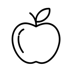 Apple fruit outline drawing vector illustration for coloring page and educational material use