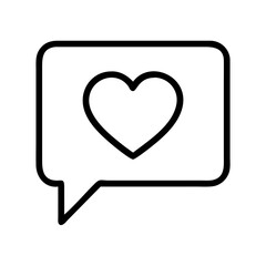 Heart like icon vector illustration, social media love notification, message bubble design element