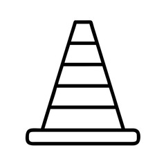 Traffic cone vector icon illustration, road safety cone, construction cone, warning sign vector