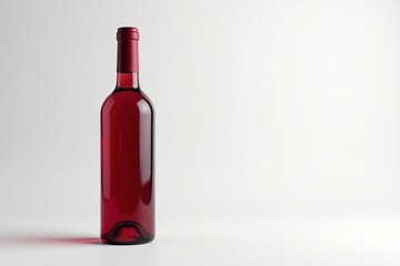 Single red wine bottle on pristine white backdrop , drink photography, photography