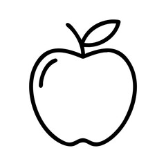Apple outline drawing vector illustration, healthy fruit icon, simple apple clip art design vector