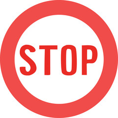 A red circle no entry traffic sign vector illustration warns of danger, a stop symbol icon