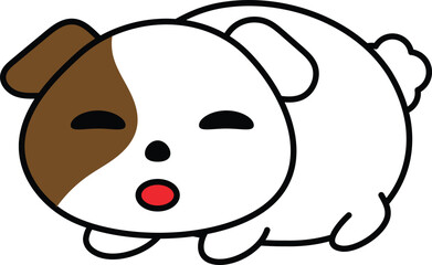 Cute Sleepy Puppy with Closed Eyes