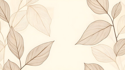 An elegant arrangement of delicate leaves in soft beige tones, creating a serene and peaceful background.