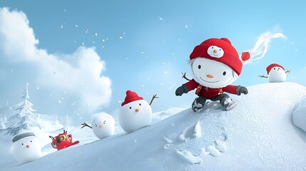A daring explorer scaling a snow capped mountain facing the howling winds and icy conditions in an action packed adventure through the rugged landscape