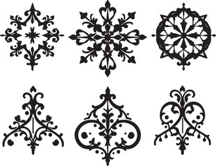 A set of elements, symbols, ornaments, mandalas. Hand drawn vector illustration	