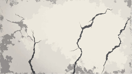 Cracked background. Old wall background with cracks. Vector illustration. Abstract illustration of cracked wall.