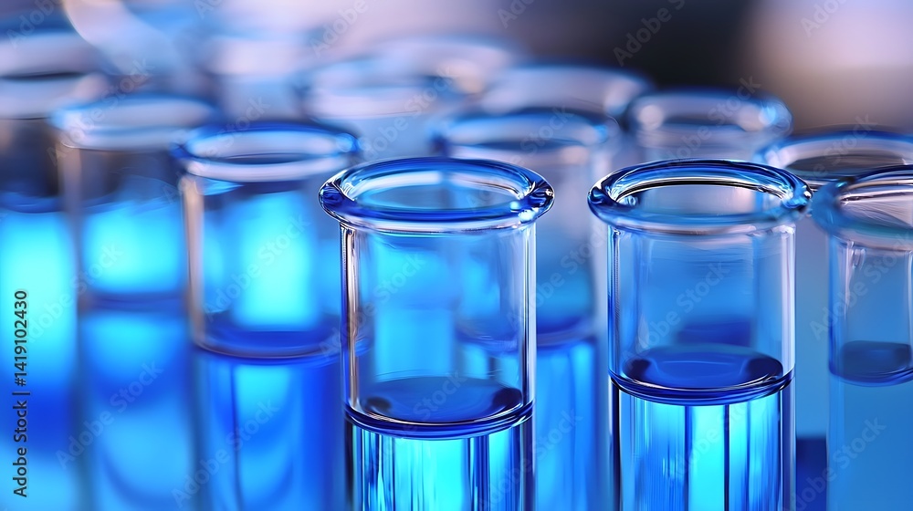 Poster scientific research and laboratory analysis workflow featuring various scientific equipment and tool