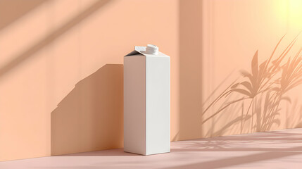 white box packaging milk with minimalistic background
