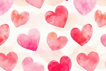 Fototapeta premium Charming seamless pattern with playful pink hearts for festive cards, lovely postcards, vibrant posters, and cheerful banners perfect for romantic themes and joyful celebrations