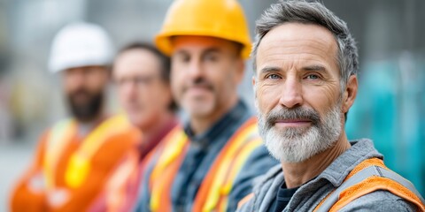 Construction workers in safety gear