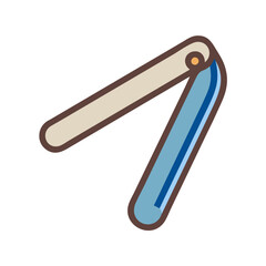 Open straight razor icon on a black background