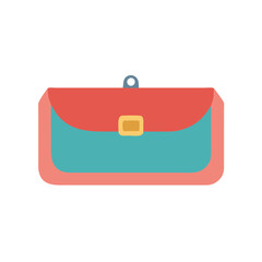 Stylish Flat Design Clutch Bag Isolated on Black