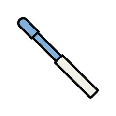 Simple light blue and white cosmetic applicator illustration