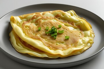 Delicious Golden Brown Pancakes with Chopped Green Onions