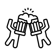 Cheers beer toast celebration party drink alcoholic beverage pub bar friends happy together vector