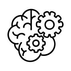 Brain power and gears concept for creative thinking innovation and problem solving process idea