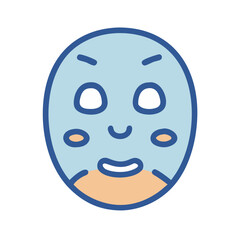 Blue facial mask vector illustration on black background