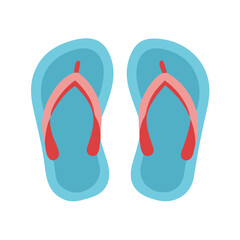 Blue flip flops for summer fun on black background