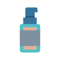 Flat Design Bottle with Pump on Black Background