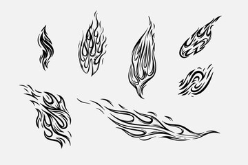 Outline Flame Hand Drawn Vector Image