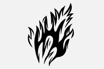 Outline Flame Hand Drawn Vector Image
