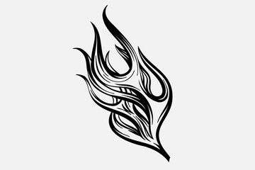 Outline Flame Hand Drawn Vector Image