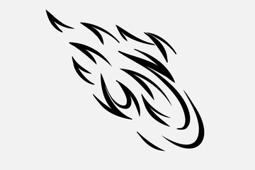 Outline Flame Hand Drawn Vector Image