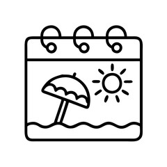 Summer vacation calendar holiday beach day planning travel schedule agenda appointment date time
