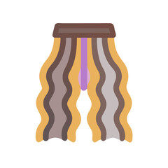 Abstract illustration of layered curtain with wavy pattern