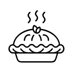 Delicious homemade pie vector drawing illustration, autumn dessert baked pie recipe, pie icon vector