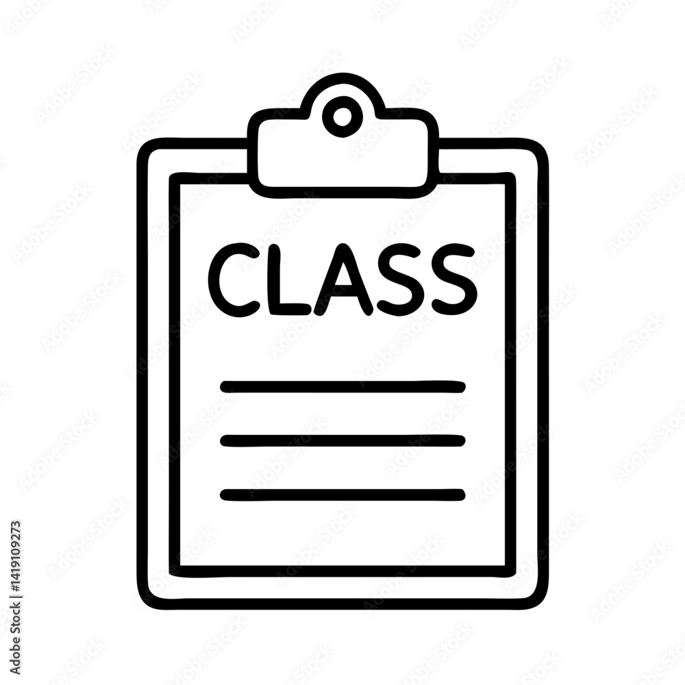 Aufkleber class schedule clipboard checklist education school study assignment task list to do learning plan