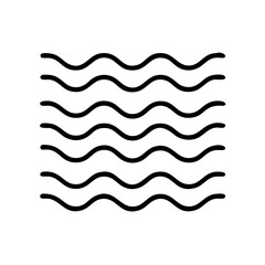 Wavy water line art vector illustration for sea ocean ripple pattern background design concept
