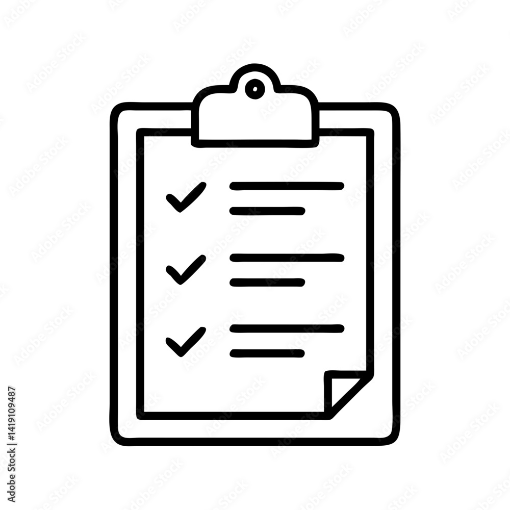 Poster checklist clipboard icon vector illustration for task management and project planning tool