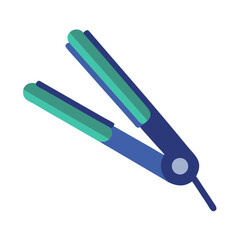 Obraz premium Modern flat vector hair straightener icon on black