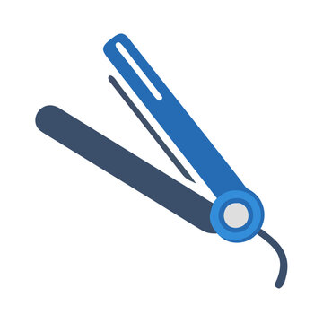 recommend clip art: Blue flat iron icon for styling hair care