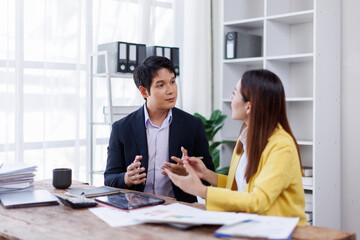 Team of Business accountant document legal, Auditor businesswoman Office employee working with...