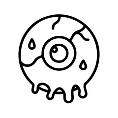 Eyeball vector graphic halloween spooky eye dripping horror element outline illustration drawing