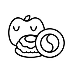 Apple and sweets line art vector illustration for food design and healthy eating concepts clip art