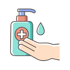 Hand Sanitizer Dispenser Icon for Cleanliness and Health