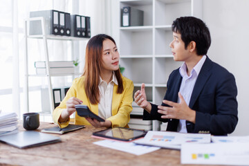 Team of Business accountant document legal, Auditor businesswoman Office employee working with...