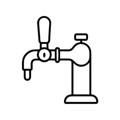 Outline drawing of a beer tap for dispensing beverages at a bar or restaurant equipment design