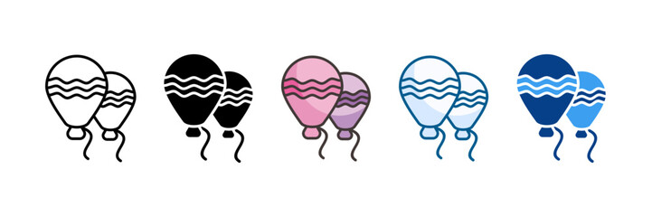 Balloon Icon Set Multiple Style Collection