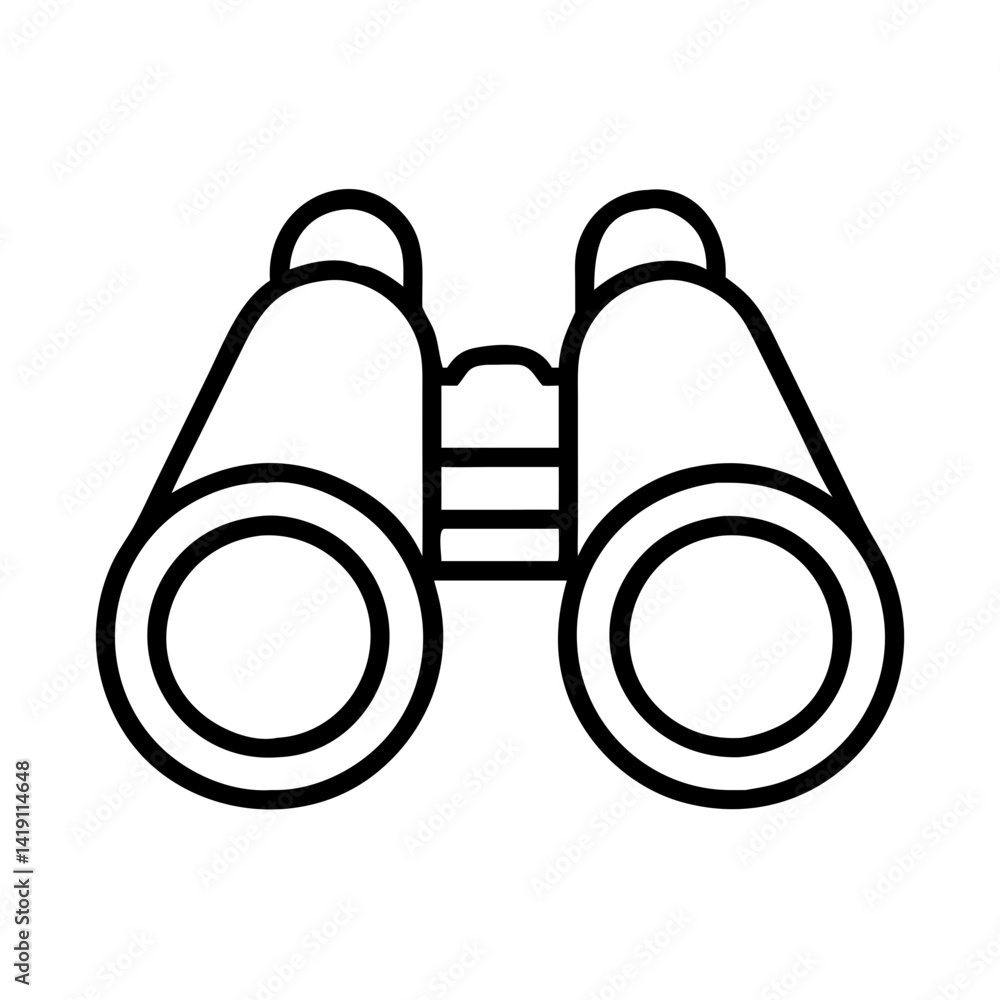 Poster find binoculars optical instrument for viewing distant objects search and zoom in tool icon vector