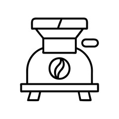 Isolated outline coffee grinder illustration for cafe and restaurant and home use for coffee beans