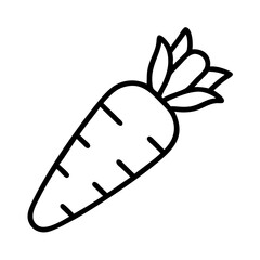 Carrot vegetable icon vector illustration outline drawing healthy food fresh organic diet vegan raw carrot