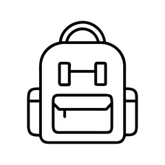 Backpack vector icon illustration for travel school hiking camping and outdoor activities design element